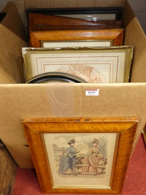 Lot 1079 - A box of assorted prints, to include birds-eye...