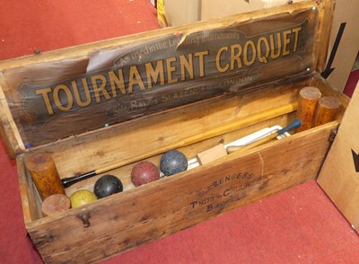 Lot 1080 - A Slazenger of London croquet set, the metal...