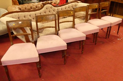 Lot 1351 - A set of six 19th century mahogany barback...