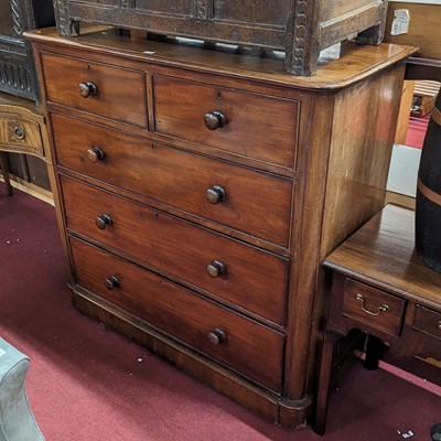 Lot 1360 - A mid-Victorian mahogany round cornered chest...