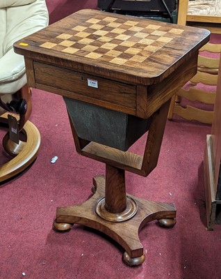 Lot 1364 - A William IV rosewood and inlaid chessboard...