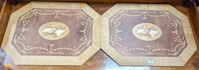 Lot 1365 - A pair of contemporary satinwood inlaid...