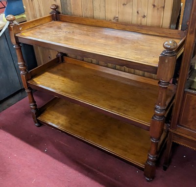 Lot 1366 - A mid-Victorian mahogany three-tier buffet,...