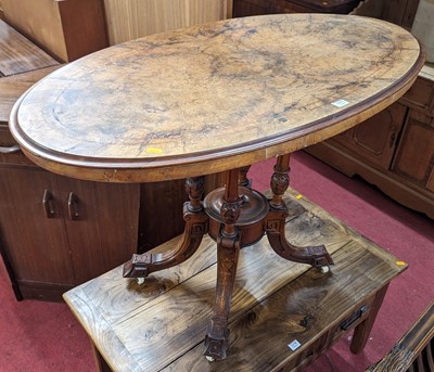 Lot 1377 - A mid-Victorian figured walnut and floral...