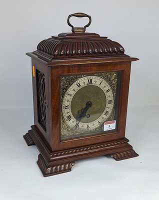 Lot 5 - An early 20th century walnut bracket clock,...