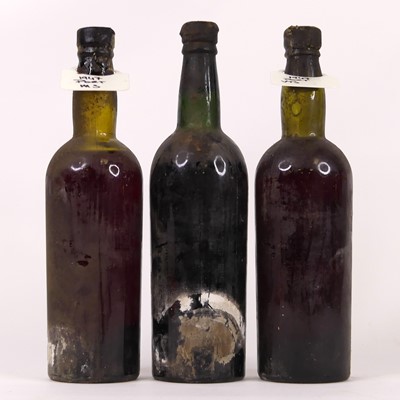 Lot 1364 - Three bottles of unknown vintage port, all...