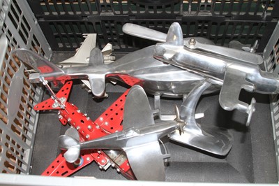 Lot 624 - A polished aluminium model of a helicopter,...