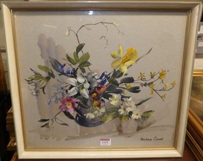 Lot 1119 - Barbara Crowe RI (b.1942) - Flower piece,...