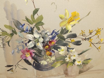 Lot 1119 - Barbara Crowe RI (b.1942) - Flower piece,...