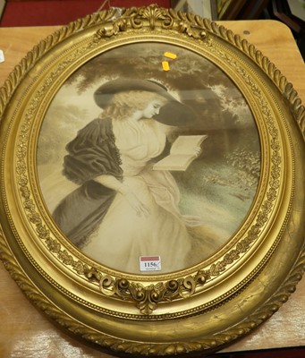 Lot 1156 - A Victorian colour portrait print in gilt...