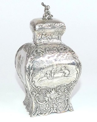 Lot 2178 - A circa 1900 German silver tea caddy, of...