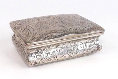 Lot 2176 - A late 19th century continental silver snuff...