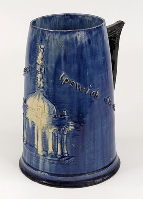 Lot 8 - A Castle Hedingham blue glazed pottery tankard,...