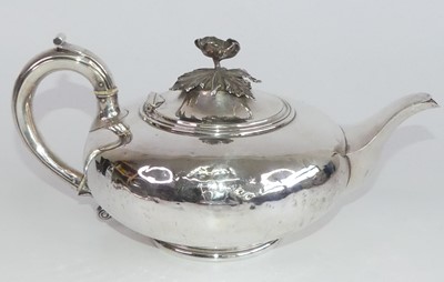 Lot 2169 - An early Victorian silver teapot, of squat...