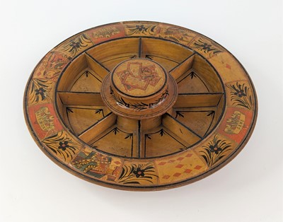 Lot 2336 - A boxwood Pope Joan game board, early 19th...