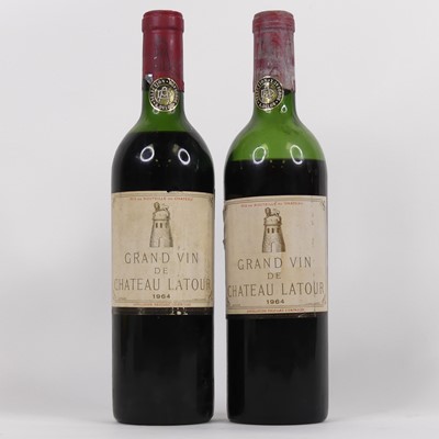 Lot 1103 - Chateau Latour 1964 Pauillac, two bottles (one...