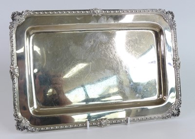 Lot 2192 - An early Elizabeth II silver serving tray, of...