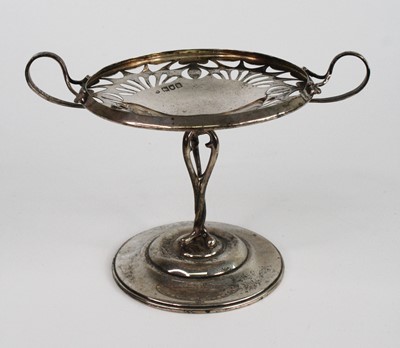 Lot 69 - An Art Nouveau silver twin handled bonbon dish,...