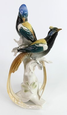 Lot 33 - Karl Ens - a pair of porcelain birds of...