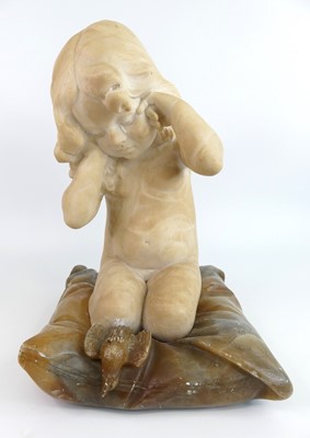 Lot 130 - A circa 1900 Italian carved alabaster figure...