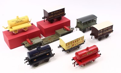 Lot 318 - Eight totally repainted Hornby 0-gauge wagons,...