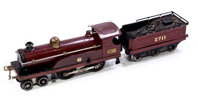 Lot 329 - 1921-3, Hornby No.2 clockwork loco & tender....