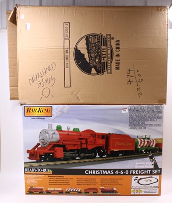 Lot 350 - Rail King by MTH Christmas 4-6-0 Freight Set...