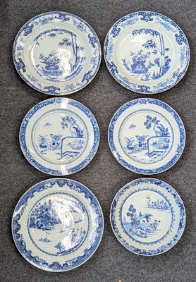 Lot 2374 - A collection of six Chinese blue and white...