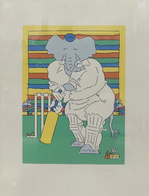 Lot 295 - Brian Grimwood (b.1948) - Elephant playing...