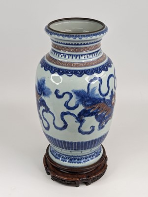 Lot 2380 - A Chinese porcelain lantern vase; Qianlong...