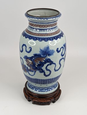 Lot 2380 - A Chinese porcelain lantern vase; Qianlong...