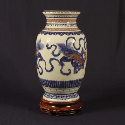 Lot 2380 - A Chinese porcelain lantern vase; Qianlong...