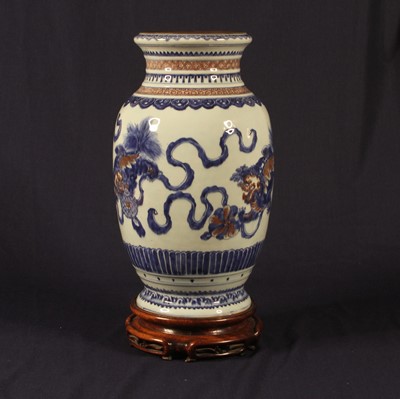 Lot 2380 - A Chinese porcelain lantern vase; Qianlong...