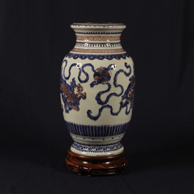 Lot 2380 - A Chinese porcelain lantern vase; Qianlong...