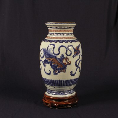 Lot 2380 - A Chinese porcelain lantern vase; Qianlong...