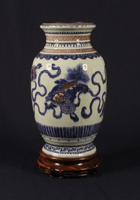 Lot 2380 - A Chinese porcelain lantern vase; Qianlong...