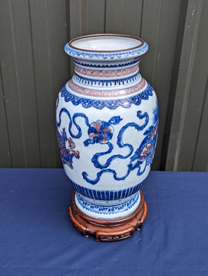 Lot 2380 - A Chinese porcelain lantern vase; Qianlong...