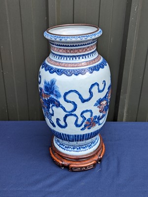 Lot 2380 - A Chinese porcelain lantern vase; Qianlong...