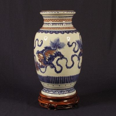 Lot 2380 - A Chinese porcelain lantern vase; Qianlong...