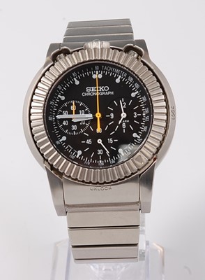 Lot 2316 - A gents titanium Seiko Speedmaster Prospex...