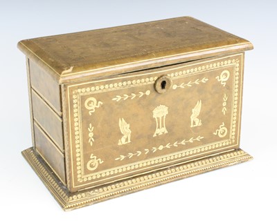 Lot 2341 - A gilt-tooled leather jewellery box, 20th...