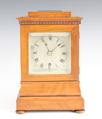 Lot 2432 - A Regency satinwood four-glass mantel clock,...