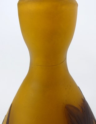 Lot 46 - Two French Art Nouveau cameo glass vases by...