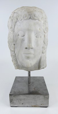 Lot 137 - A decorative Italian carved white marble head...