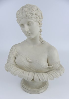 Lot 2122 - A parian bust of Clytie, 19th century, raised...