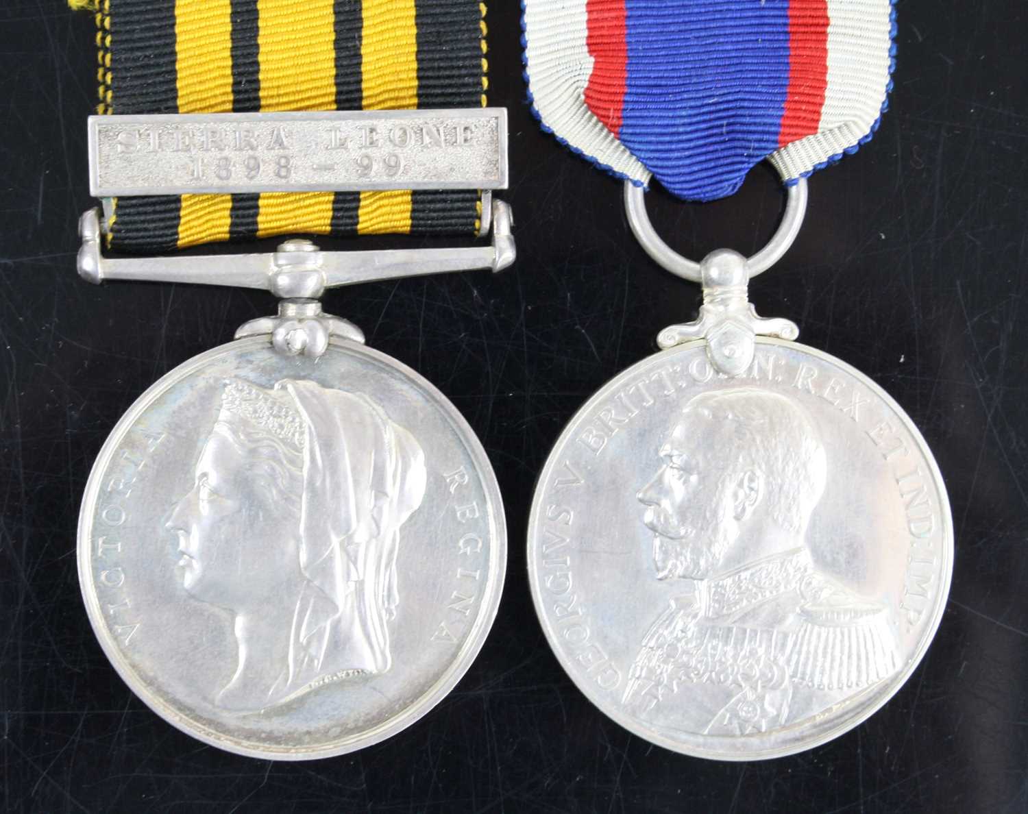 Lot 3047 - A Naval pair of medals to include East and...