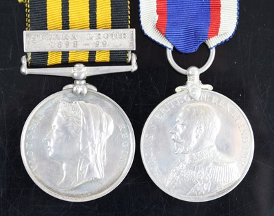 Lot 3047 - A Naval pair of medals to include East and...