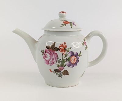 Lot 2088 - A Lowestoft porcelain teapot, circa 1780, of...