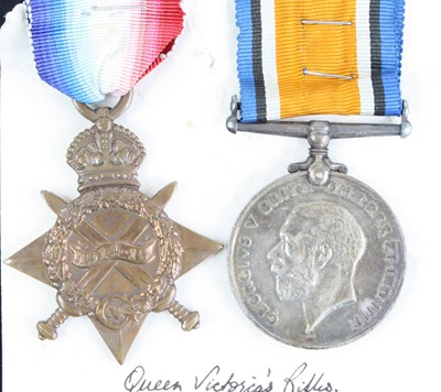 Lot 3068 - A WW I 1914-15 Star and British War Medal,...
