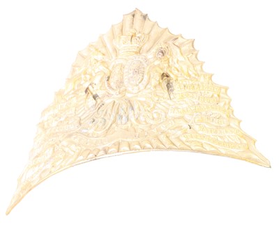 Lot 3081 - A Victorian 12th Lancers brass helmet plate,...